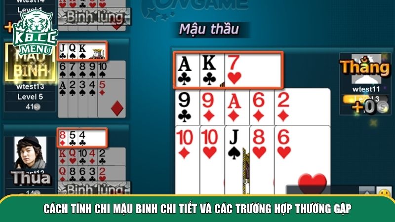 cach tinh chi mau binh 2 Cách tính chi mậu binh cụ thể trong từng tình huống